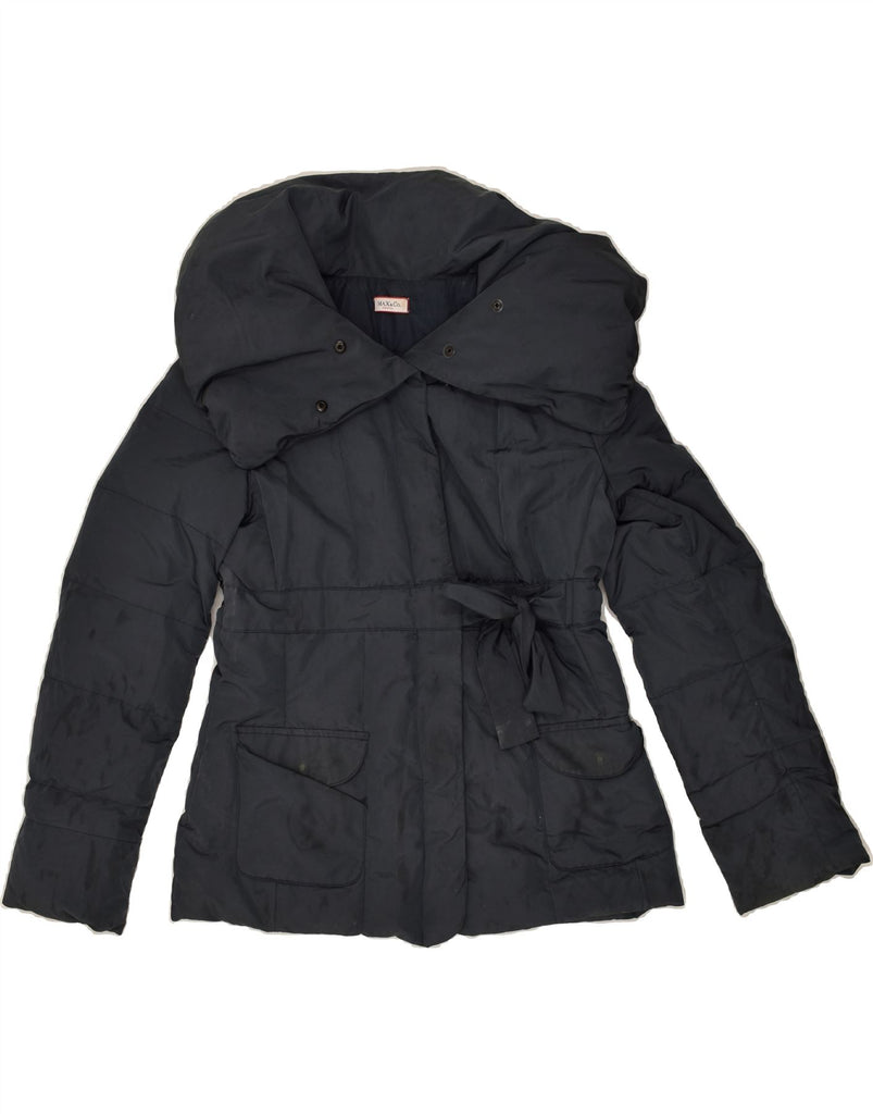 MAX & CO. Womens Hooded Padded Jacket UK 12 Medium Black Nylon | Vintage Max & Co. | Thrift | Second-Hand Max & Co. | Used Clothing | Messina Hembry 