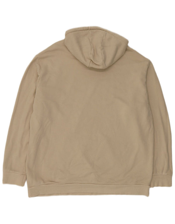 REEBOK Womens Longline Oversized Hoodie Jumper UK 20/22 XL Beige Cotton