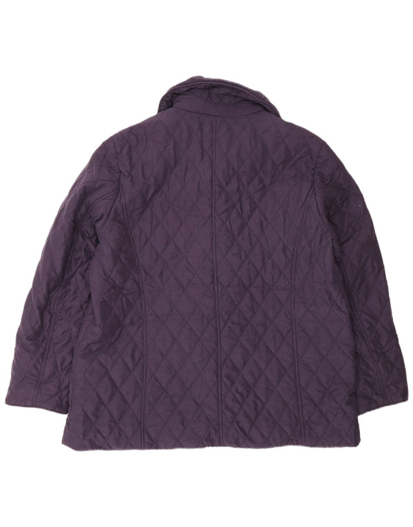Marks & Spencer Womens Quilted Jacket UK 16 Large Purple Polyester