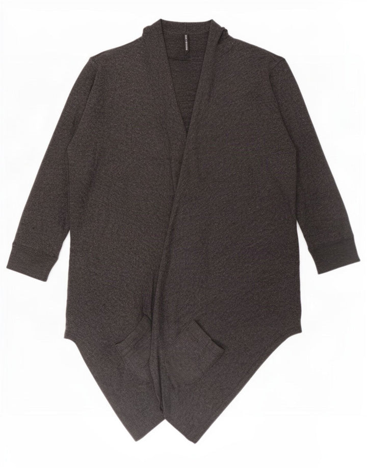 Marks & Spencer Womens Asymmetric Cardigan Sweater UK 14 Medium Grey