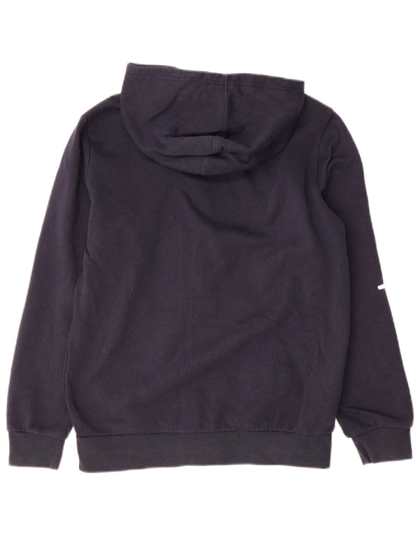 Champion Boys Graphic Zip Hoodie Sweater 11-12 Years Large Navy Blue Cotton