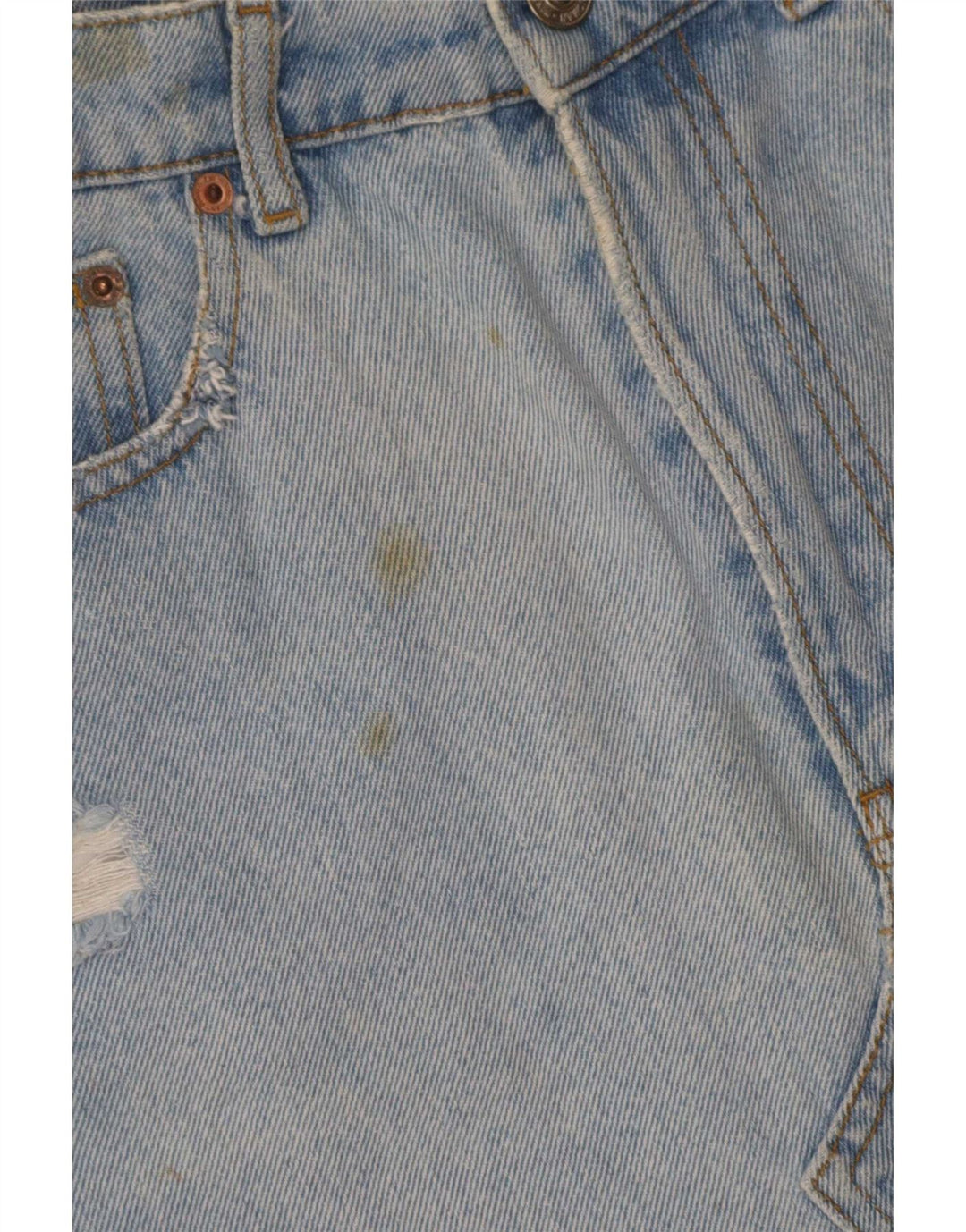 Zara Womens Distressed Mini Denim Skirt Medium W28 Blue Cotton