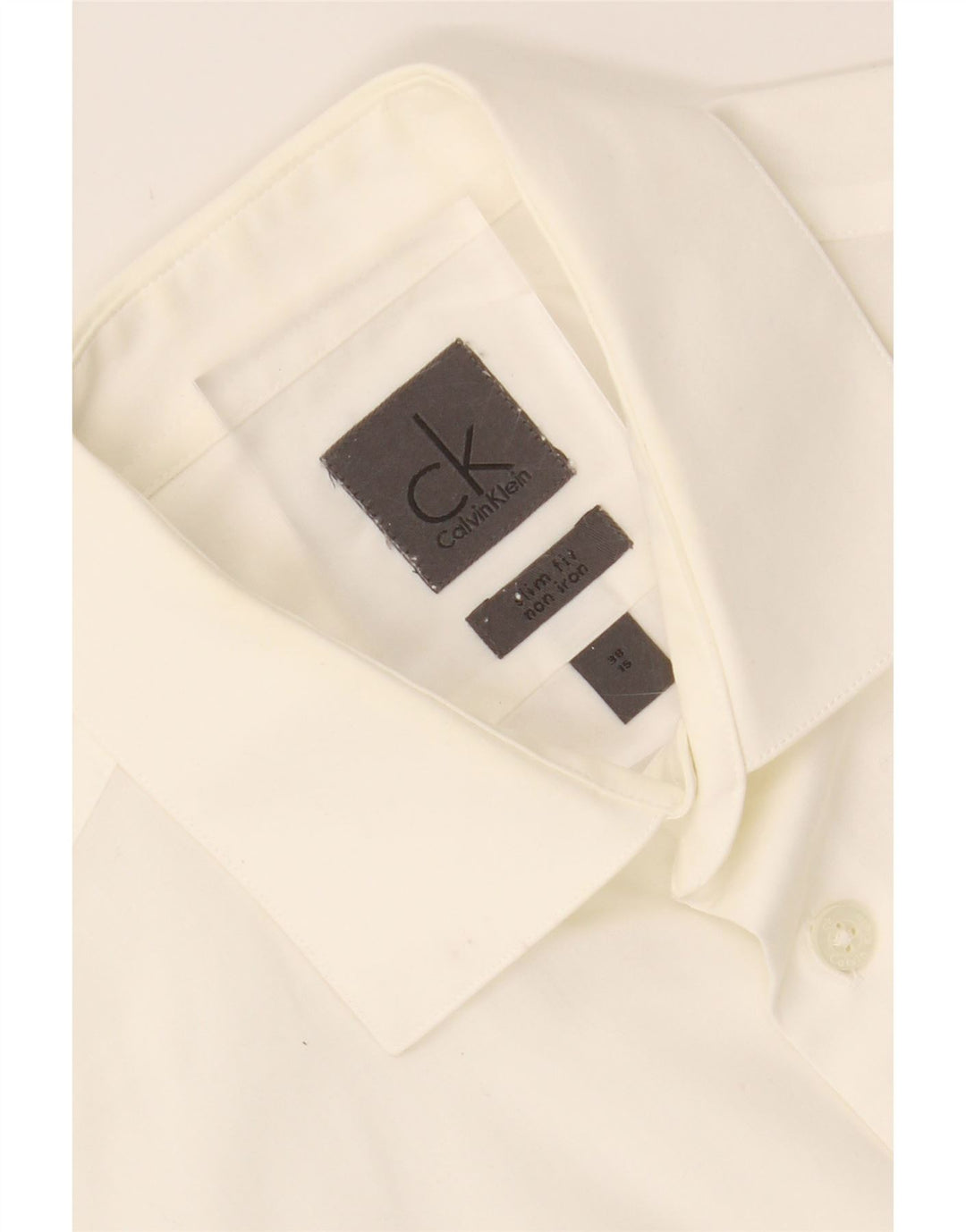 CALVIN KLEIN Mens Slim Fit Shirt Size 38 15 Medium White Vintage Calvin Klein and Second-Hand Calvin Klein from Messina Hembry 
