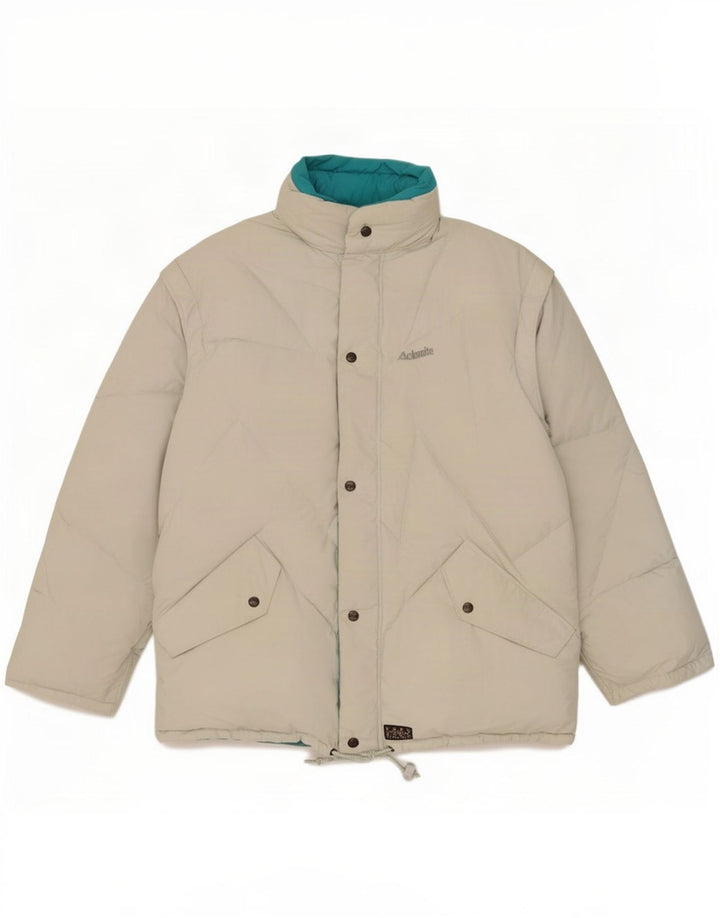 Dolomite Mens Hooded Padded Jacket UK 40 Large Grey Polyester