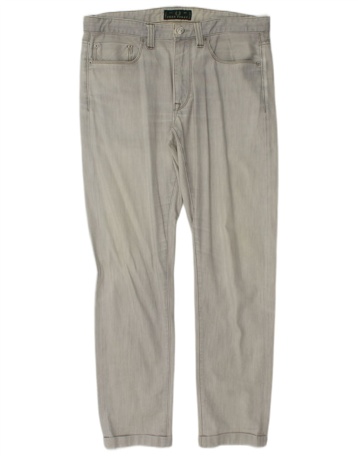 FRED PERRY Mens Slim Jeans W33 L29  Grey Cotton