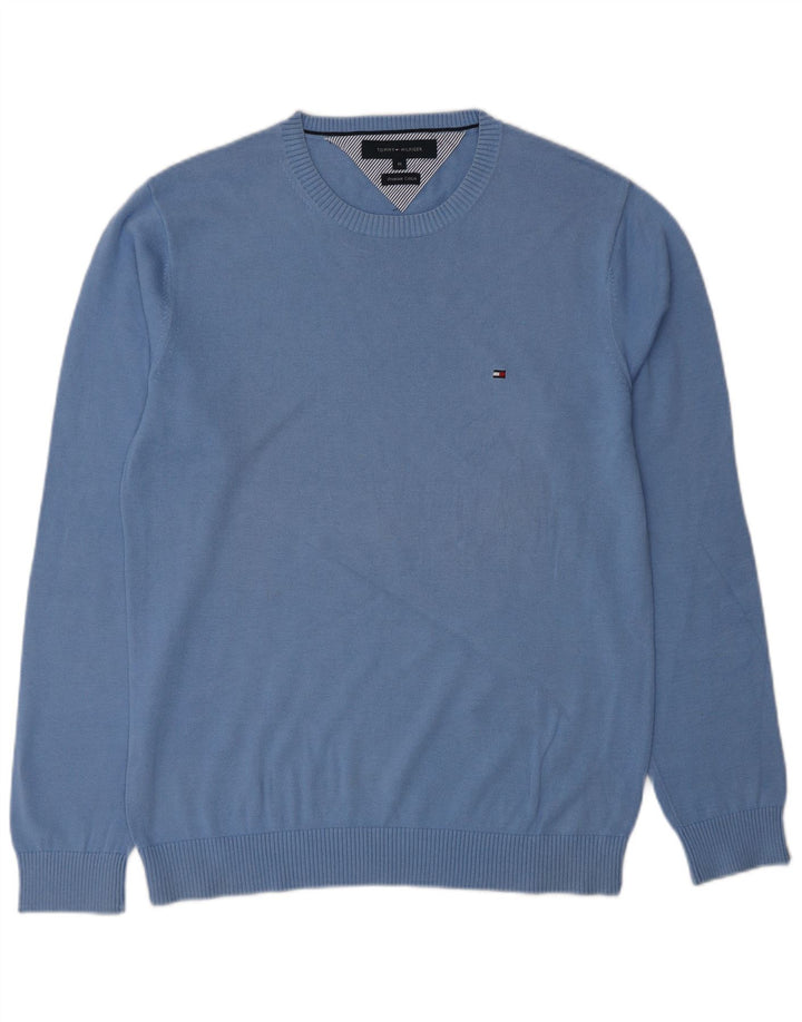 TOMMY HILFIGER Mens Crew Neck Jumper Sweater Medium Blue