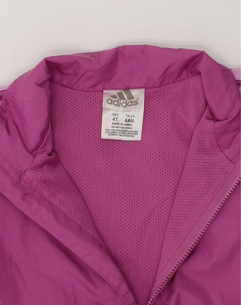 ADIDAS Girls Tracksuit Top Jacket 3-4 Years Pink Polyester | Vintage Adidas | Thrift | Second-Hand Adidas | Used Clothing | Messina Hembry 