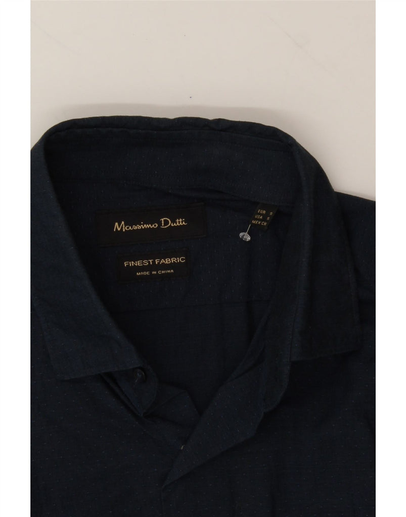 MASSIMO DUTTI Mens Shirt Small Navy Blue Spotted Vintage Massimo Dutti and Second-Hand Massimo Dutti from Messina Hembry 
