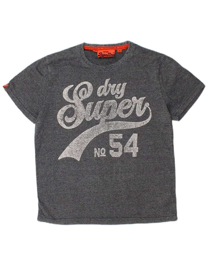 SUPERDRY Mens Graphic T-Shirt Top XL Grey Cotton