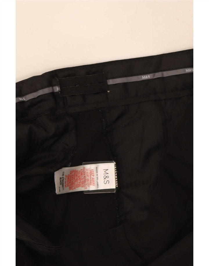 Marks & Spencer Mens Straight Suit Trousers W34 L29 Black