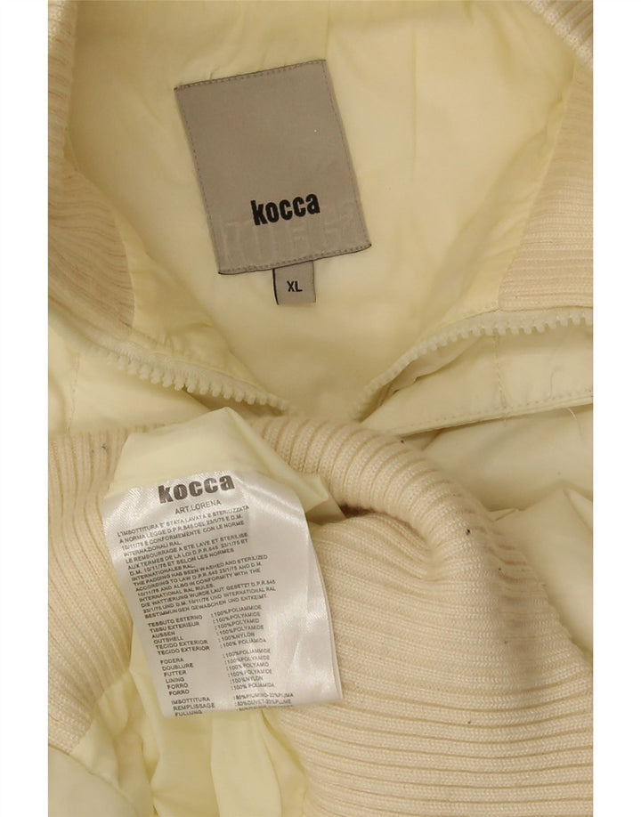 KOCCA Womens Hooded Padded Jacket UK 18 XL Off White Polyamide