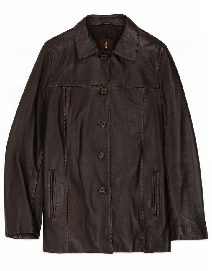 Conbipel Womens Leather Jacket IT 42 Medium Black