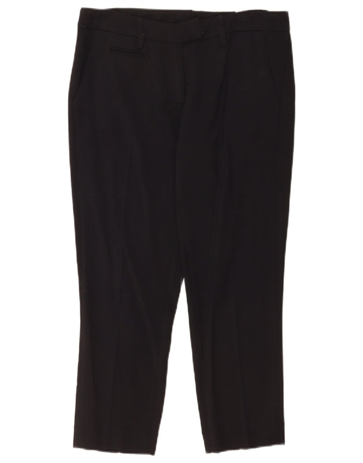 Dondup Womens Crop Suit Trousers W30 L24 Black Viscose