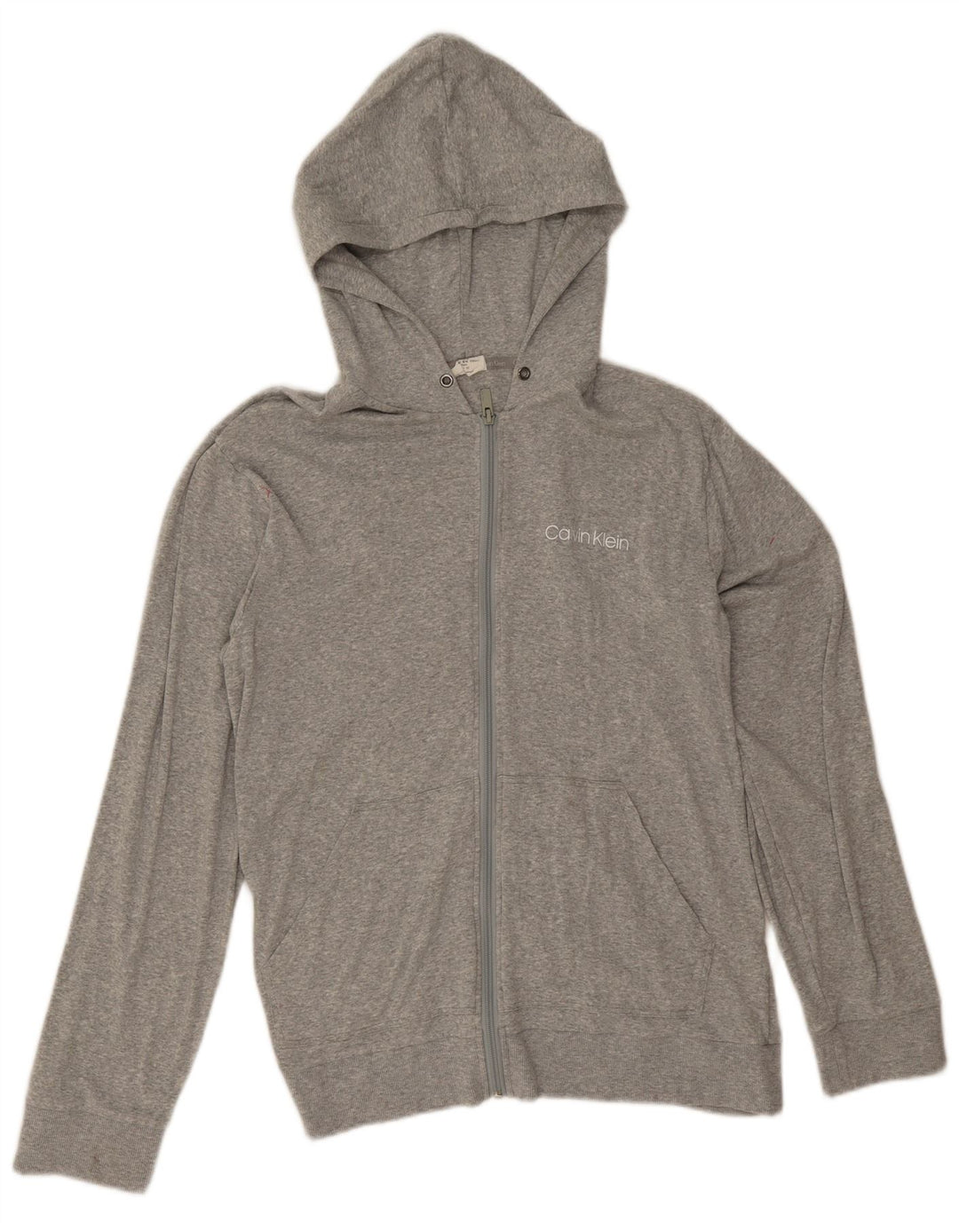 Calvin Klein Mens Zip Hoodie Sweater Medium Grey Cotton
