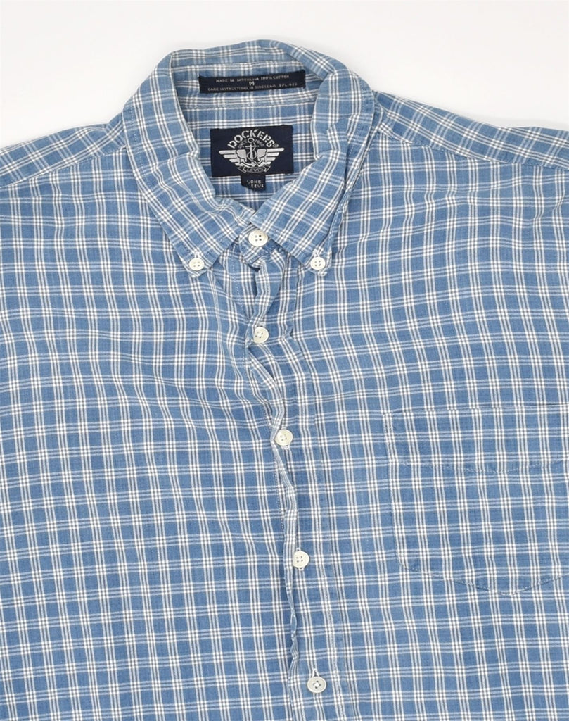 DOCKERS Mens Shirt Medium Blue Check Cotton | Vintage Dockers | Thrift | Second-Hand Dockers | Used Clothing | Messina Hembry 