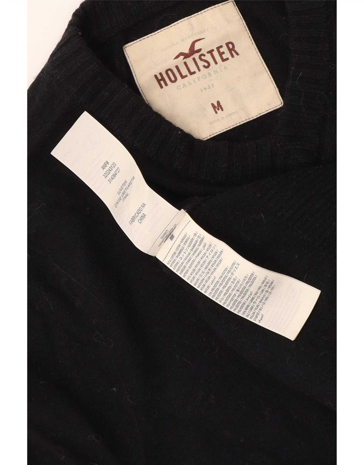 Hollister Mens V-Neck Jumper Sweater Medium Navy Blue Cotton