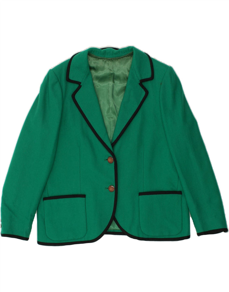 VINTAGE Womens 2 Button Blazer Jacket UK 14 Large Green | Vintage Vintage | Thrift | Second-Hand Vintage | Used Clothing | Messina Hembry 