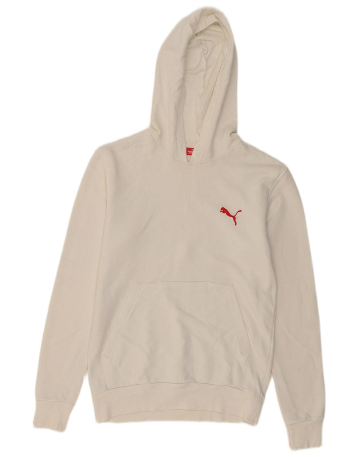Puma Mens Graphic Hoodie Jumper XS White Cotton