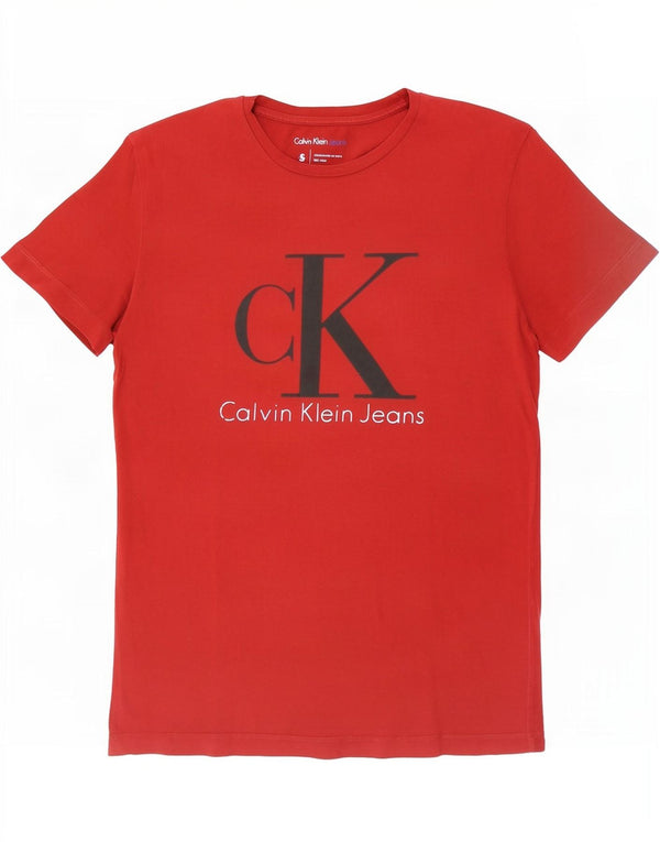 Calvin Klein Jeans Mens Graphic T-Shirt Top Small Red