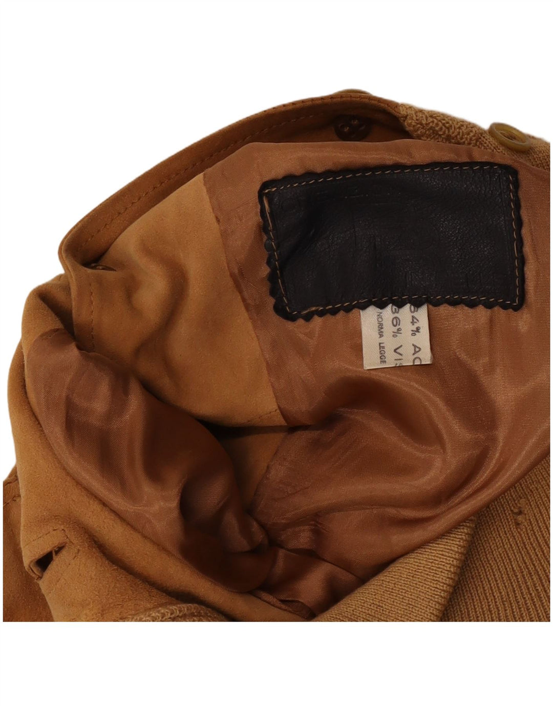 Vintage Mens Suede Bomber Jacket UK 36 Small Brown Leather