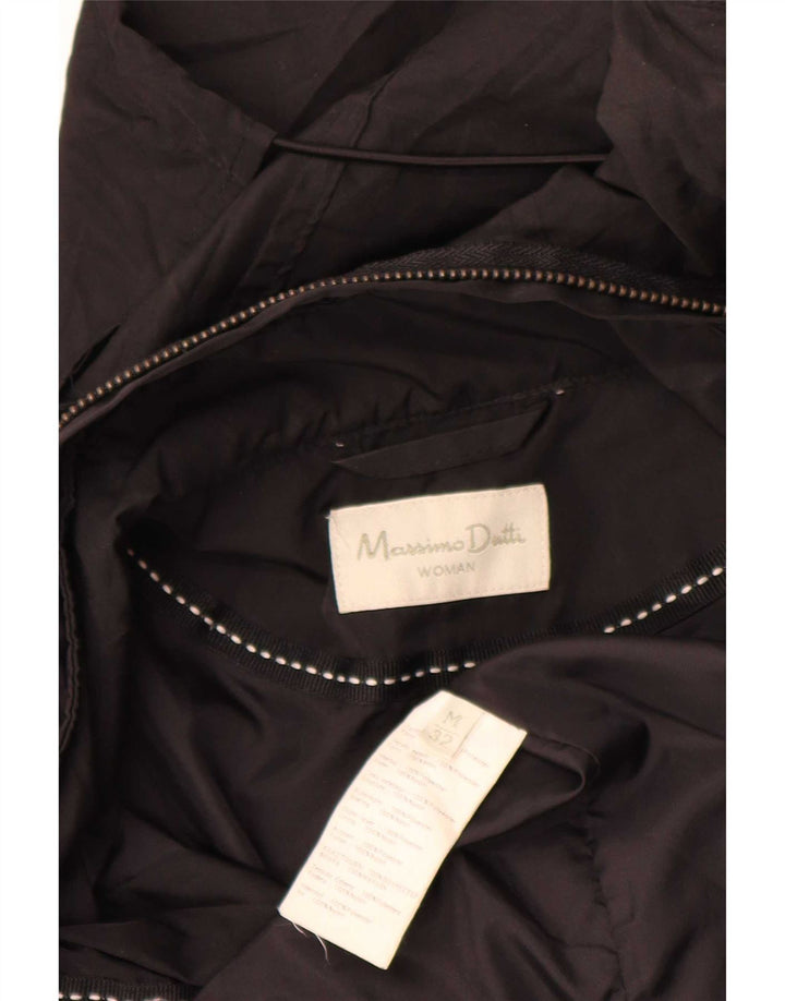 Massimo Dutti Womens Hooded Parka Jacket UK 14 Medium Black