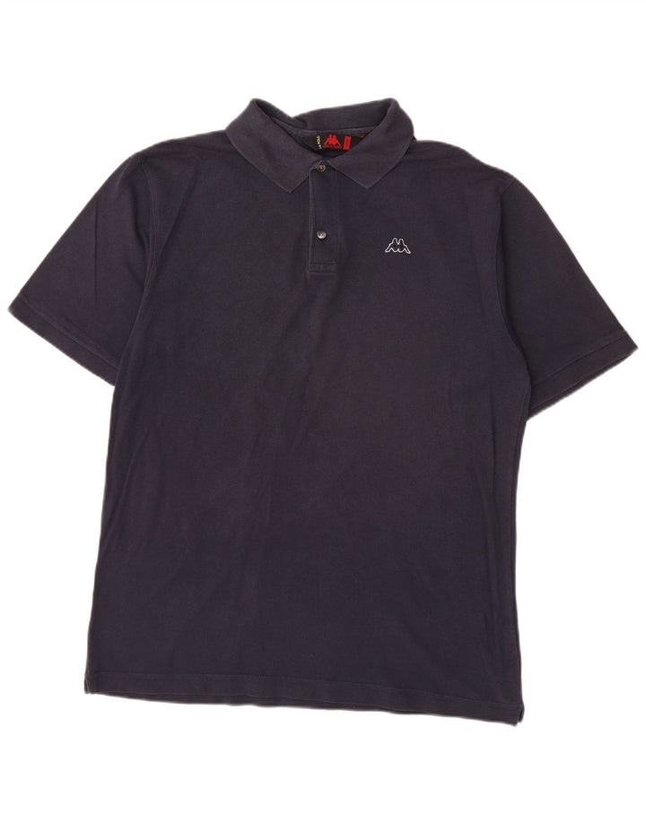 Kappa Mens Polo Shirt Large Navy Blue Cotton
