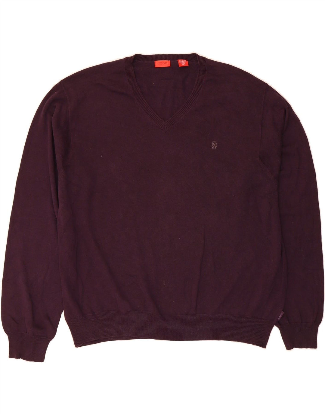 IZOD Mens V-Neck Jumper Sweater 2XL Burgundy Cotton Vintage Izod and Second-Hand Izod from Messina Hembry 