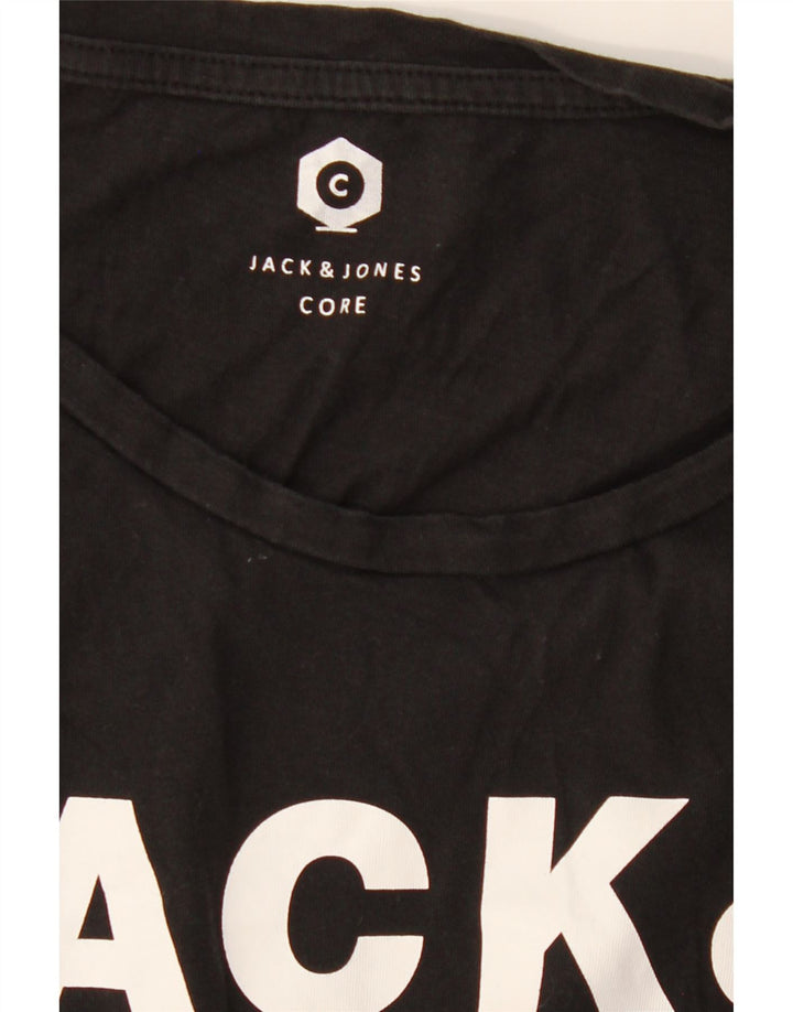 JACK & JONES Mens Graphic T-Shirt Top Medium Black Cotton Vintage Jack & Jones and Second-Hand Jack & Jones from Messina Hembry 