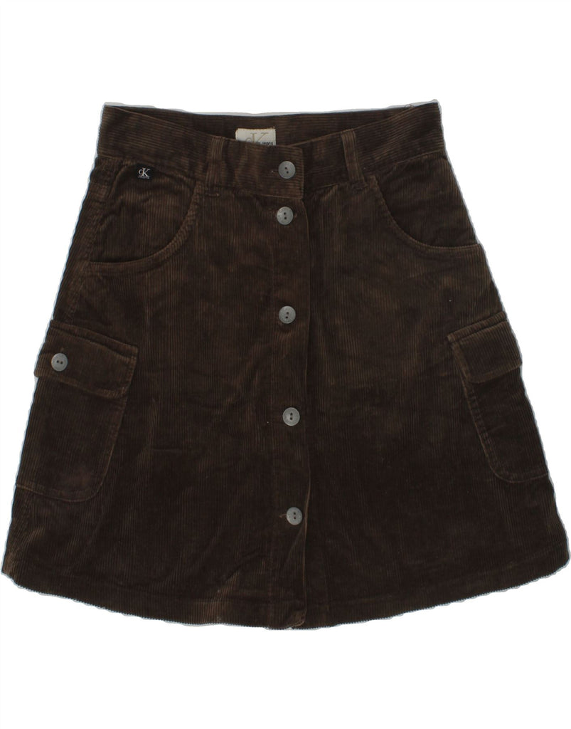 CALVIN KLEIN Girls Corduroy Skirt 12-13 Years W24  Brown Cotton | Vintage Calvin Klein | Thrift | Second-Hand Calvin Klein | Used Clothing | Messina Hembry 