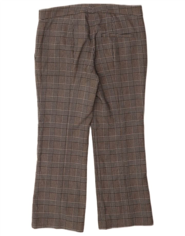 Zara Womens Straight Suit Trousers EU 38 Small W32 L26 Grey Check Polyester