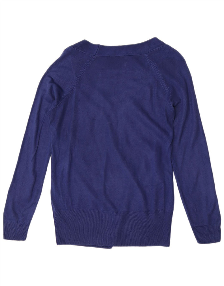 Marks & Spencer Womens Boat Neck Jumper Sweater UK 12 Medium Blue Acrylic