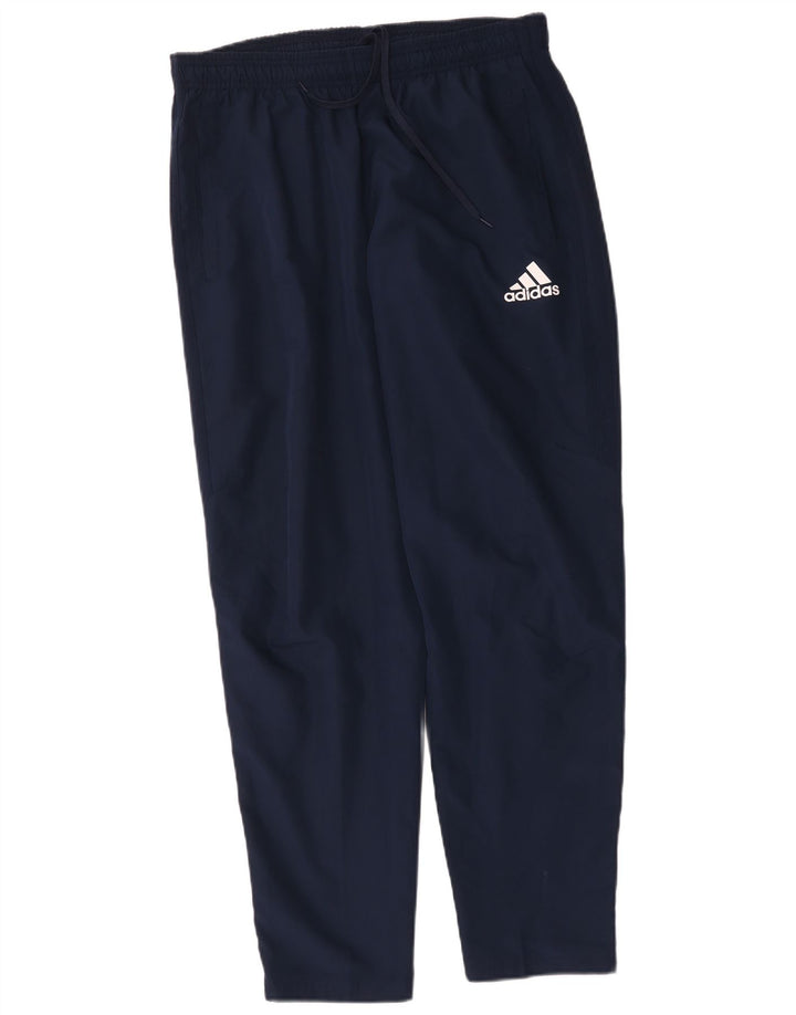 Adidas Mens Graphic Tracksuit Trousers Large Navy Blue Polyester
