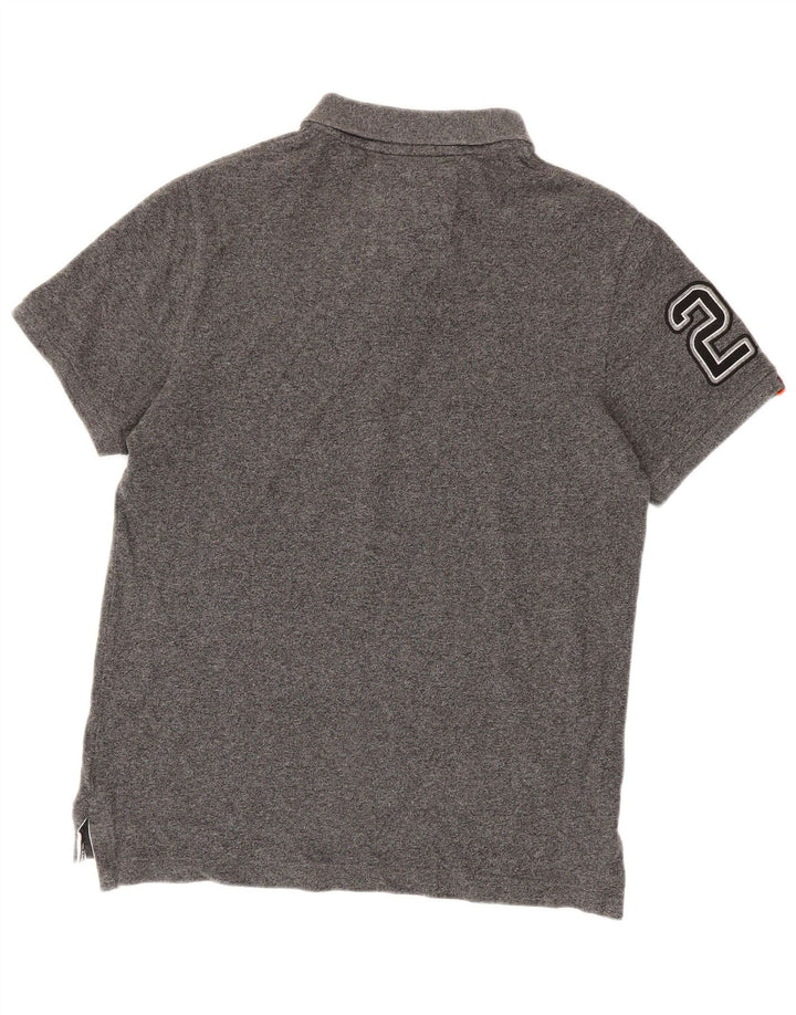 Superdry Mens Graphic Polo Shirt XL Grey Cotton