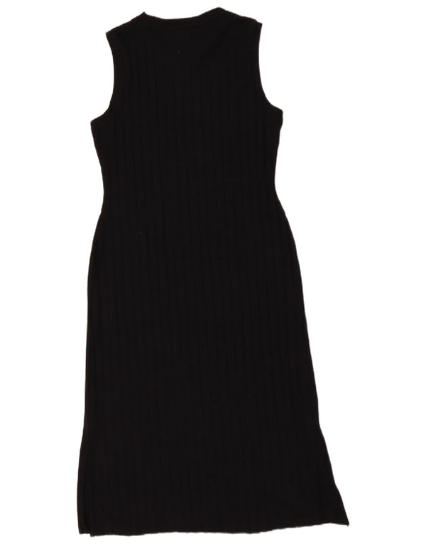 Marks & Spencer Womens Sleeveless Sheath Dress UK 14 Large Black Polyester
