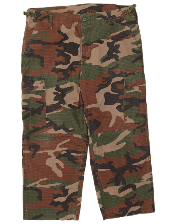 Vintage Mens Crop Cargo Trousers Large W36 L24 Multicoloured Camouflage