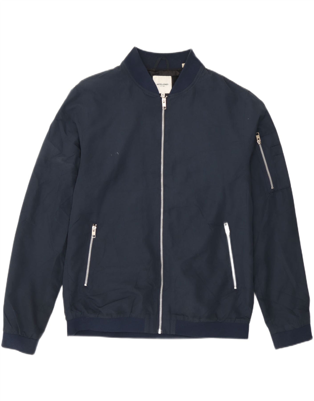 Jack & Jones Mens Bomber Jacket UK 42 XL Navy Blue