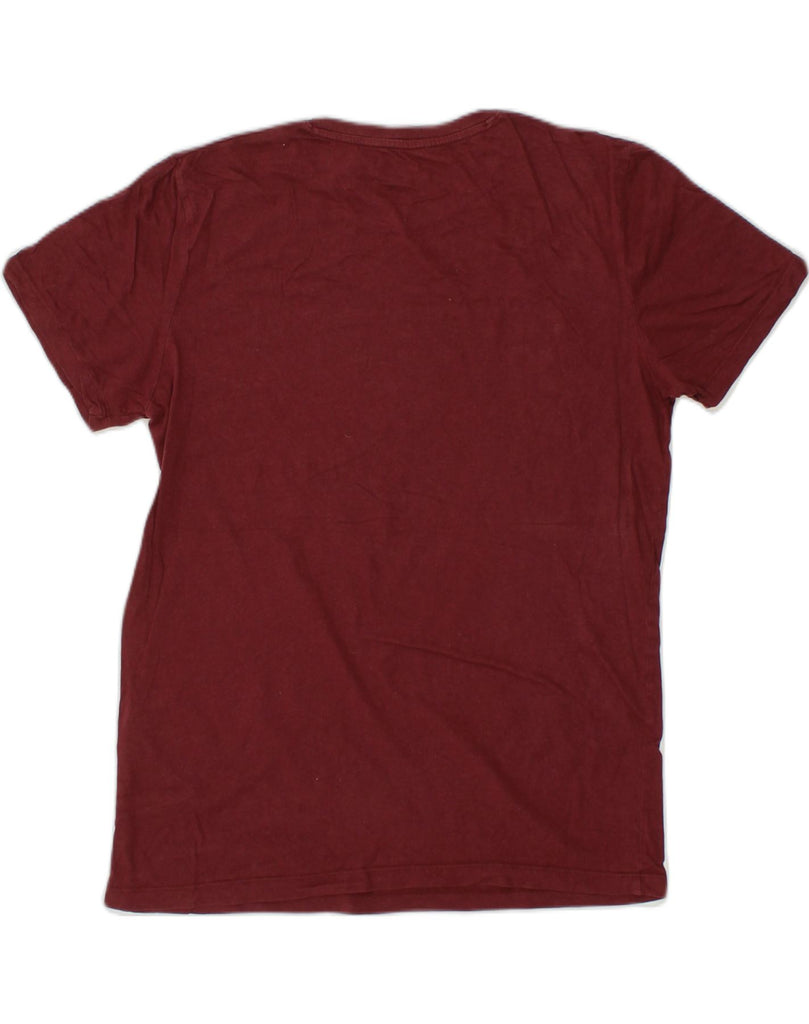 JACK & JONES Mens Regular Fit T-Shirt Top Large Burgundy Cotton | Vintage Jack & Jones | Thrift | Second-Hand Jack & Jones | Used Clothing | Messina Hembry 