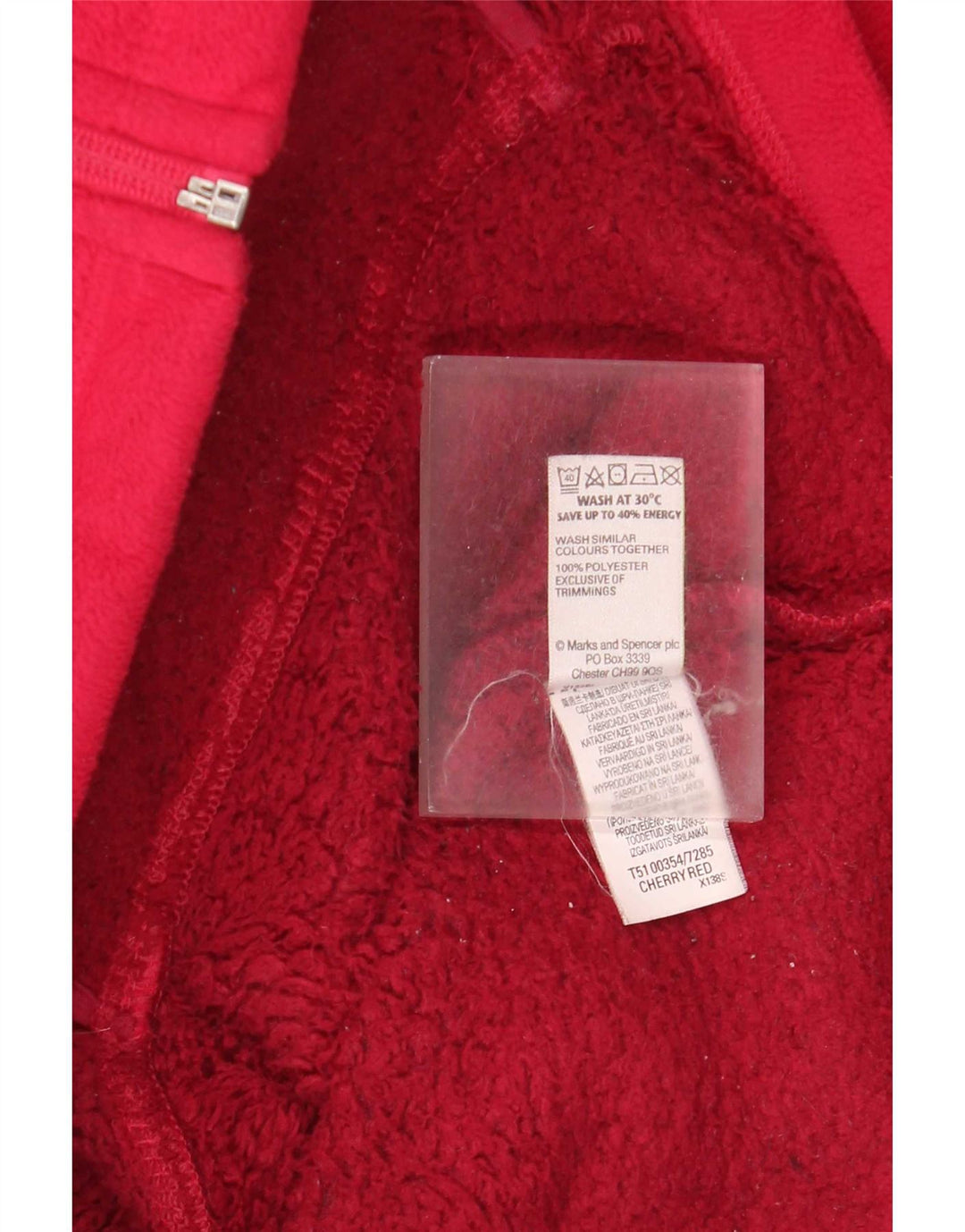 Marks & Spencer Womens Fleece Jacket UK 20 2XL Red Polyester