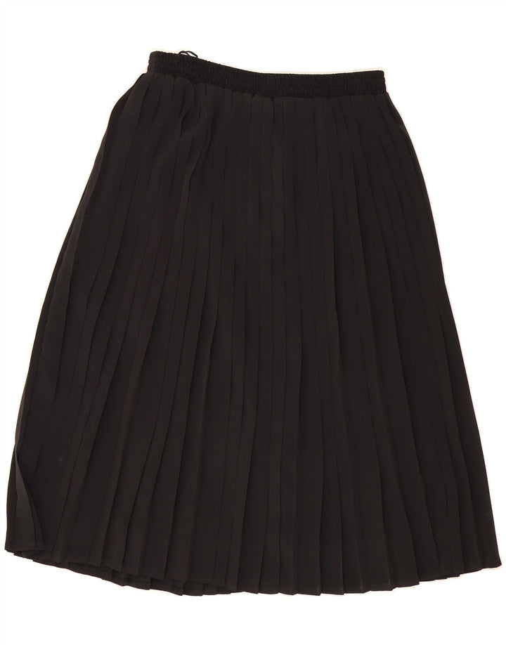 LADY JOY Womens Pleated Skirt IT 42 Medium W30 Black Polyester Vintage Lady Joy and Second-Hand Lady Joy from Messina Hembry 
