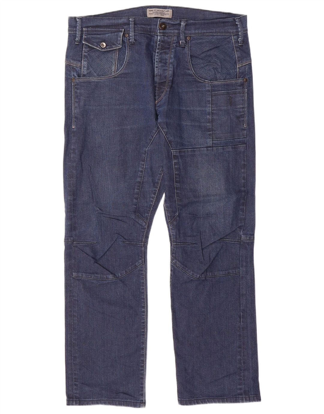 Jack & Jones Mens Straight Jeans  W36 L29 Navy Blue Cotton
