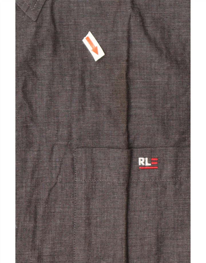 Ralph Lauren Mens Shirt XL Grey Striped Cotton