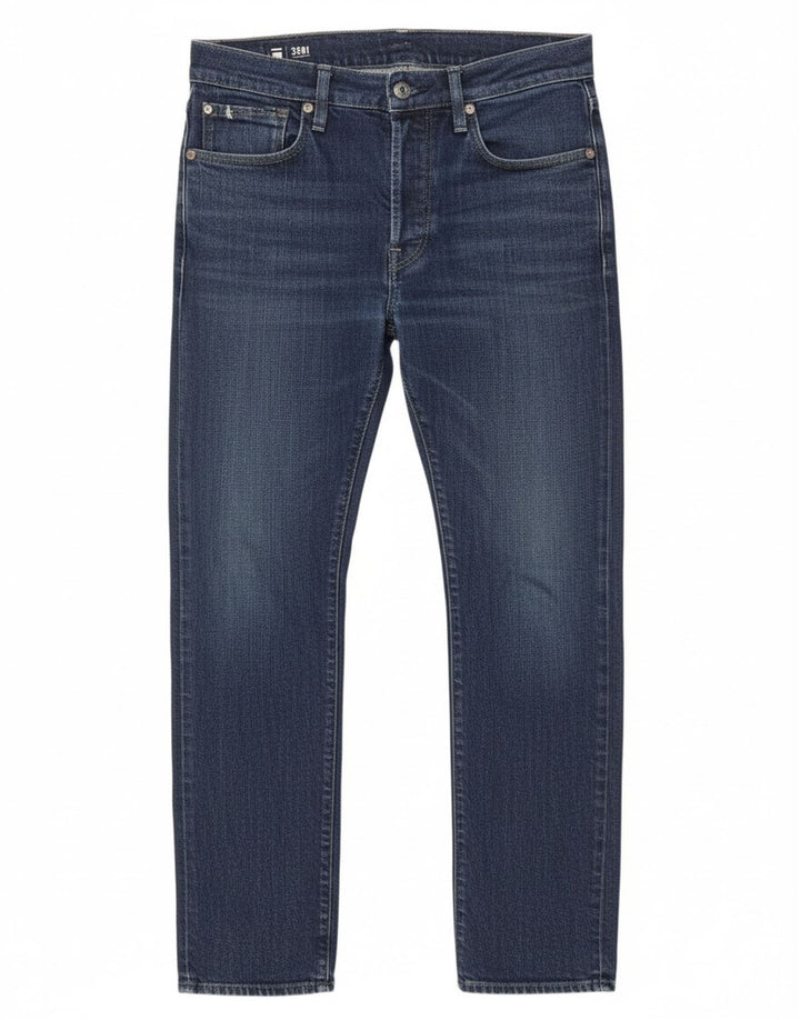 G-STAR Mens 3301 Slim Jeans W30 L30 Navy Blue Cotton