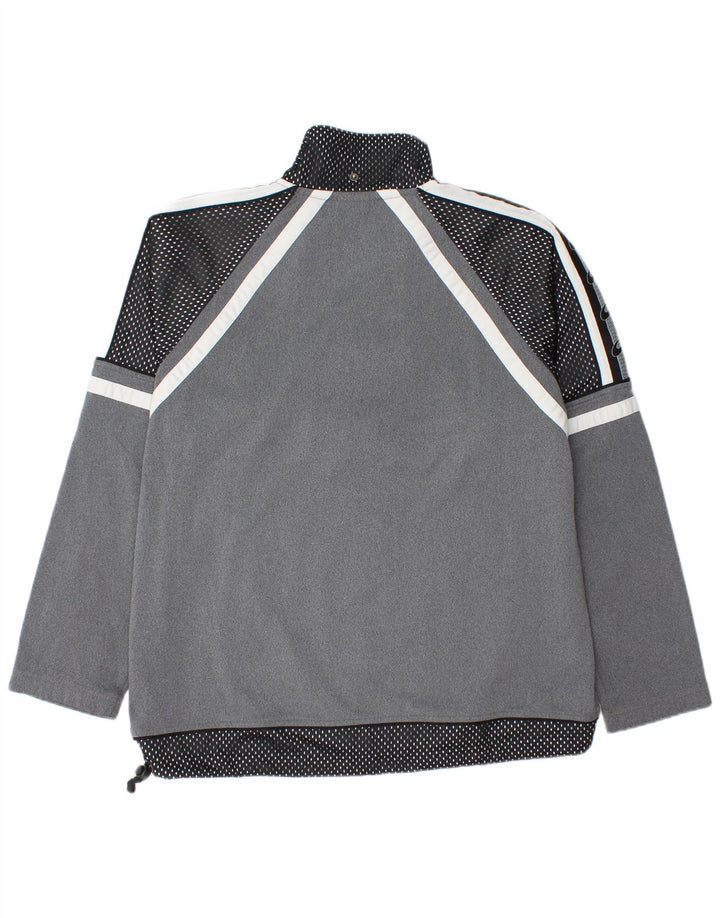 Asics Mens Graphic Tracksuit Top Jacket Large Grey Spotted