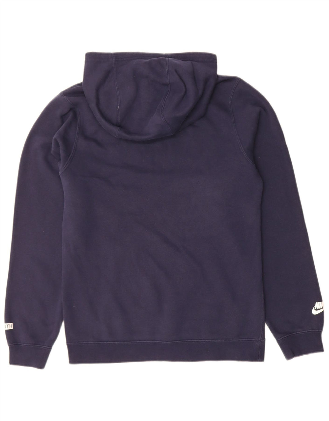 NIKE Mens Graphic Hoodie Jumper Small Navy Blue Cotton