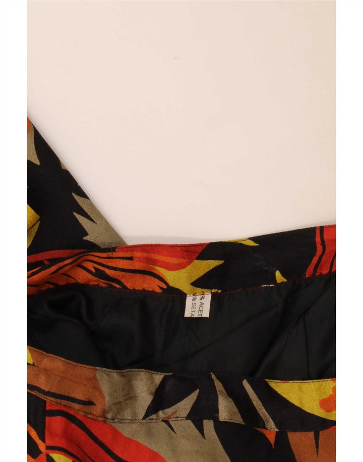 Vintage Womens Flared Skirt W28 Medium Multicoloured Floral Acetate