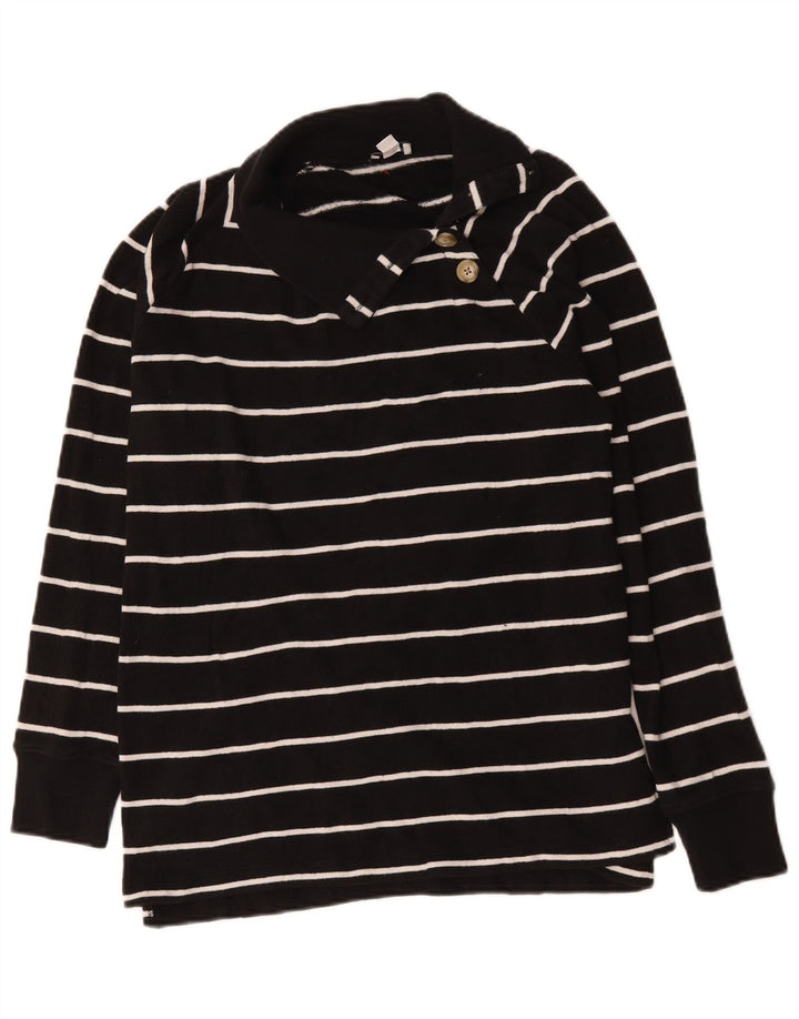 J. Crew Womens Sweatshirt Jumper UK 16 Large Black Striped Cotton
