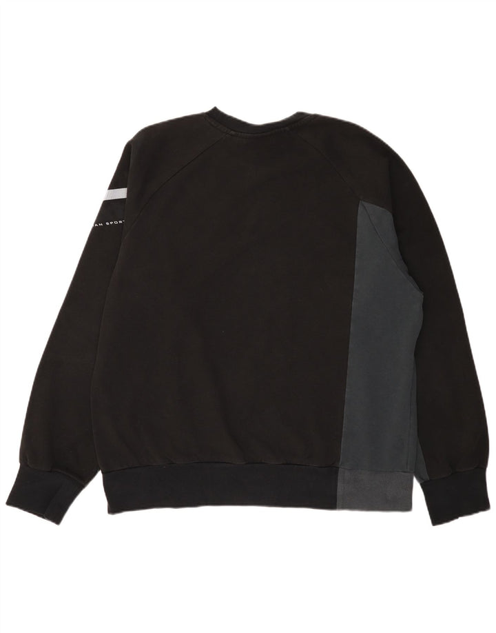 Lotto Mens Graphic Sweatshirt Jumper Large Black Colourblock Cotton