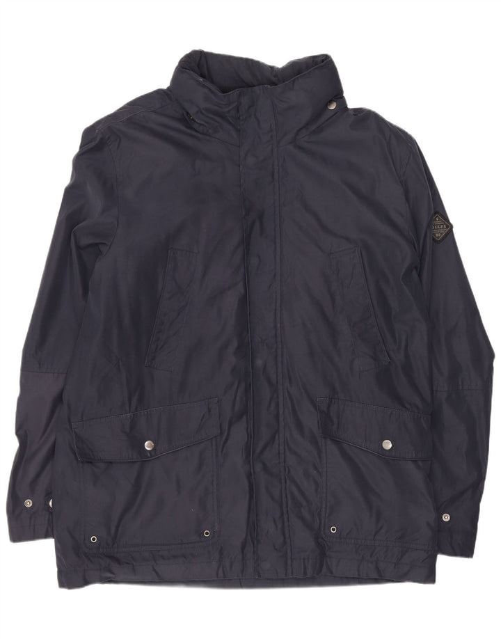 Joules Mens Hooded Utility Jacket UK 40 Large Navy Blue Polyester