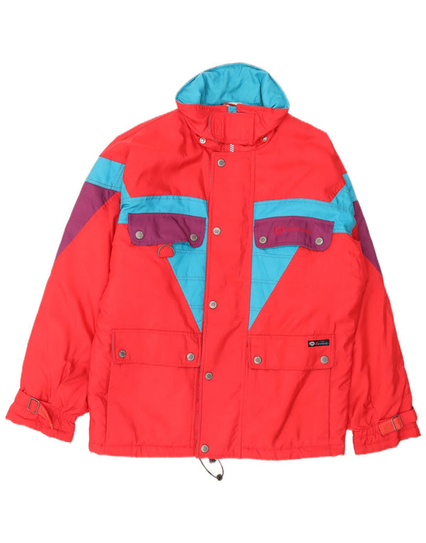 Sergio Tacchini Mens Ski Jacket Medium Red Colourblock Polyester