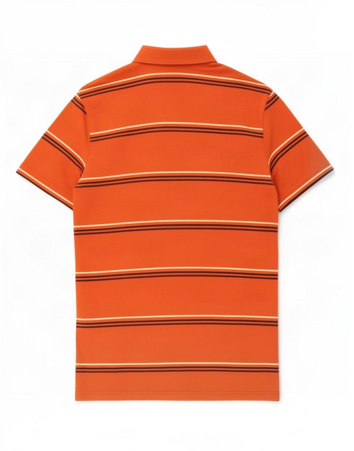 Lotto Mens Polo Shirt Large Orange Striped